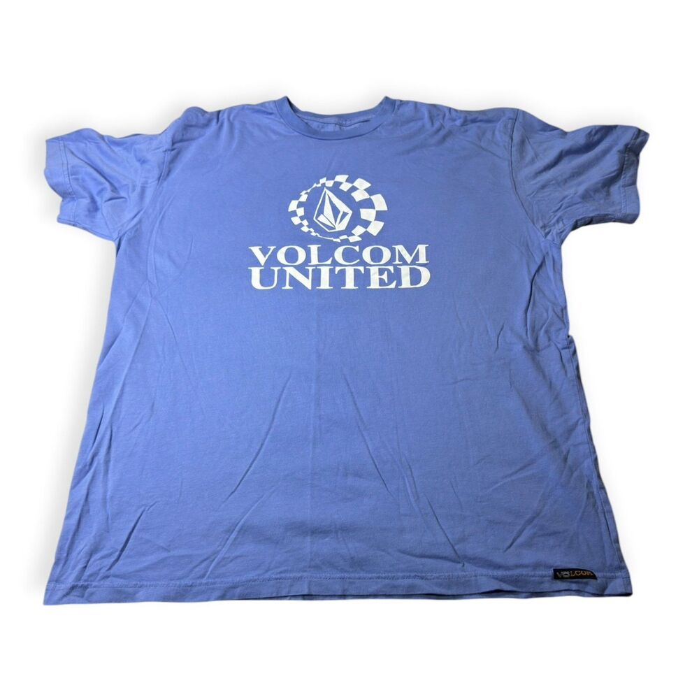 Volcom Blue Logo T-Shirt Colorful Size 2XL Shirt Skater VTG 90s Rare